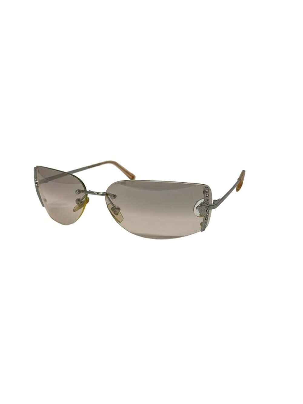 Versace Sunglasses Pink Beige Rhinestone Eyewear